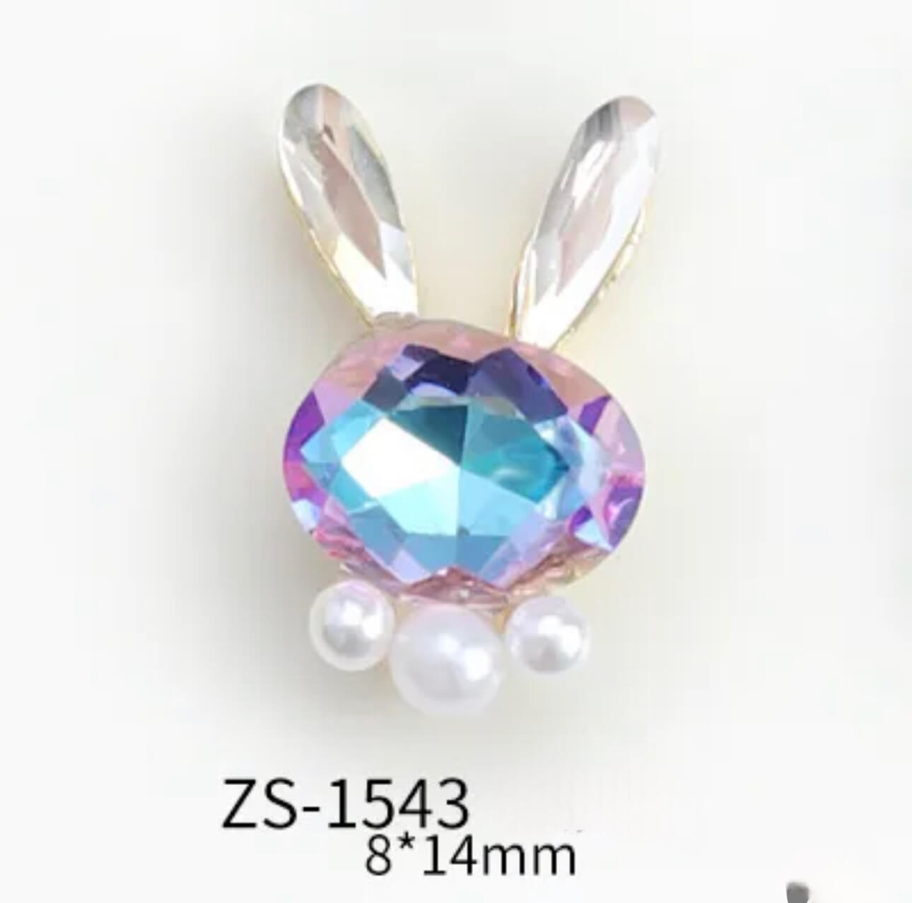 Nail Charm 3D Rhinestone Bunny Pearl 2 pcs/bag Premier Nail Supply