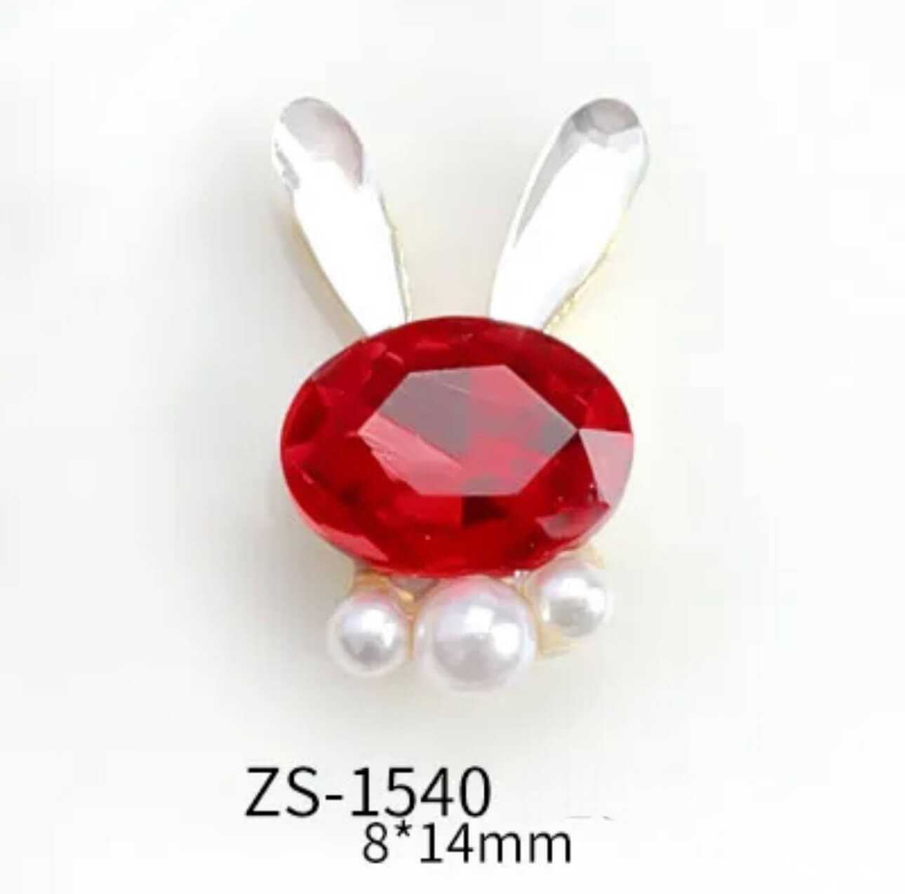 Nail Charm 3D Rhinestone Bunny Pearl 2 pcs/bag Premier Nail Supply