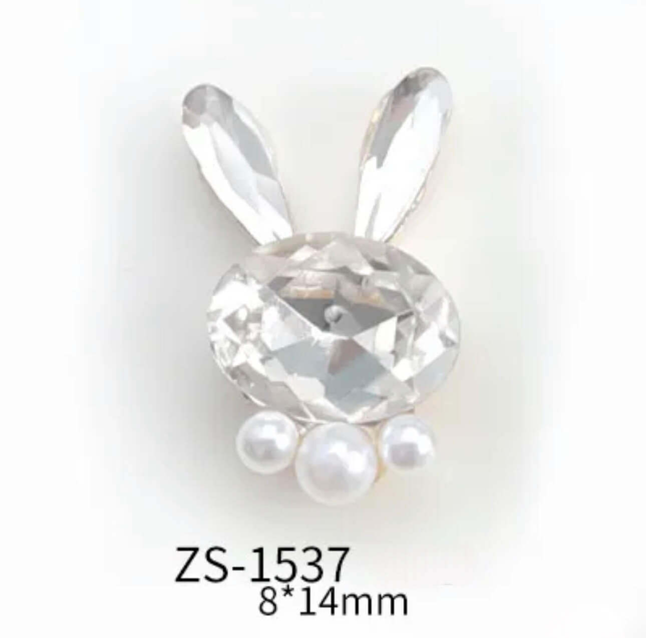 Nail Charm 3D Rhinestone Bunny Pearl 2 pcs/bag Premier Nail Supply