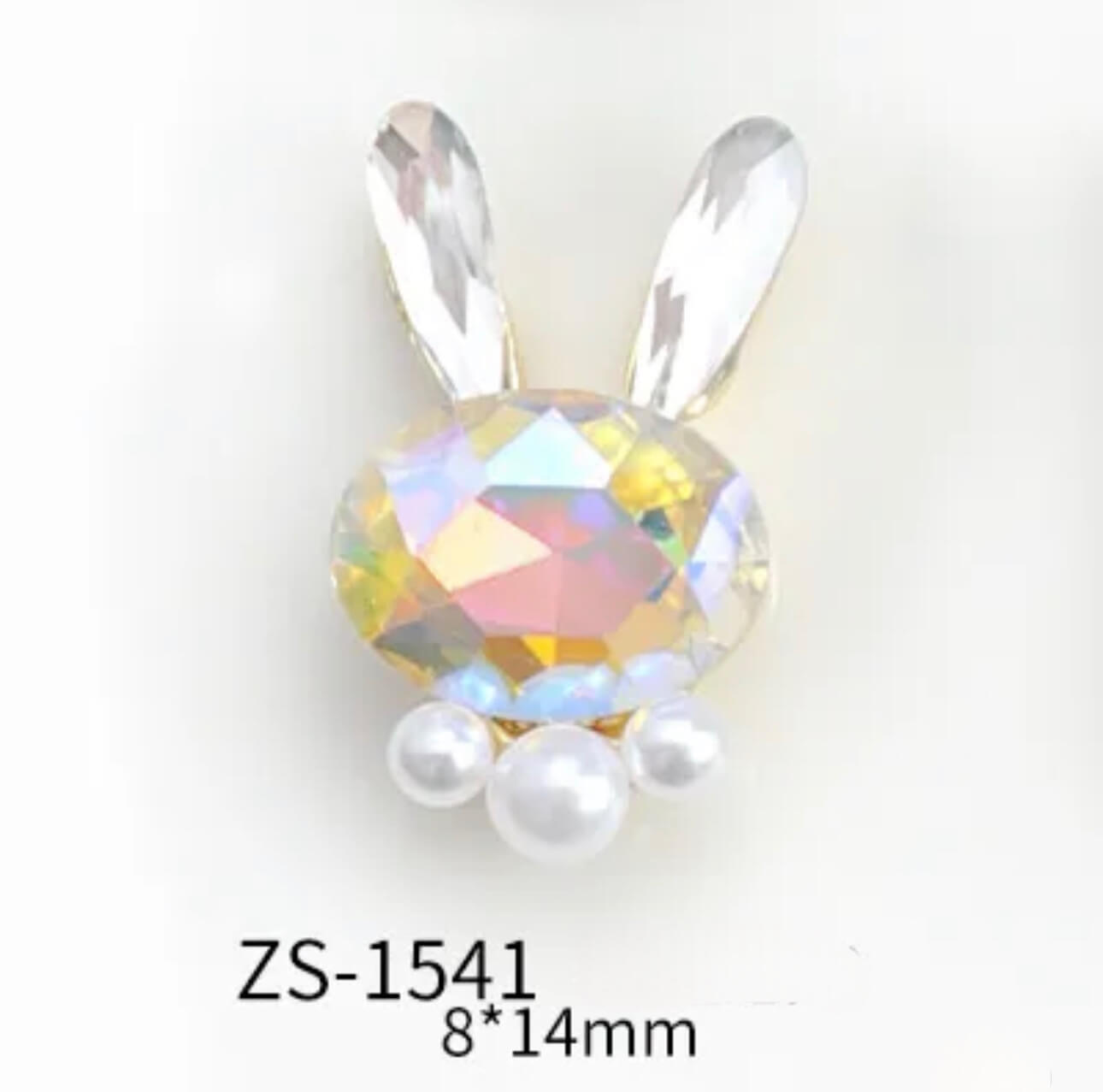 Nail Charm 3D Rhinestone Bunny Pearl 2 pcs/bag Premier Nail Supply