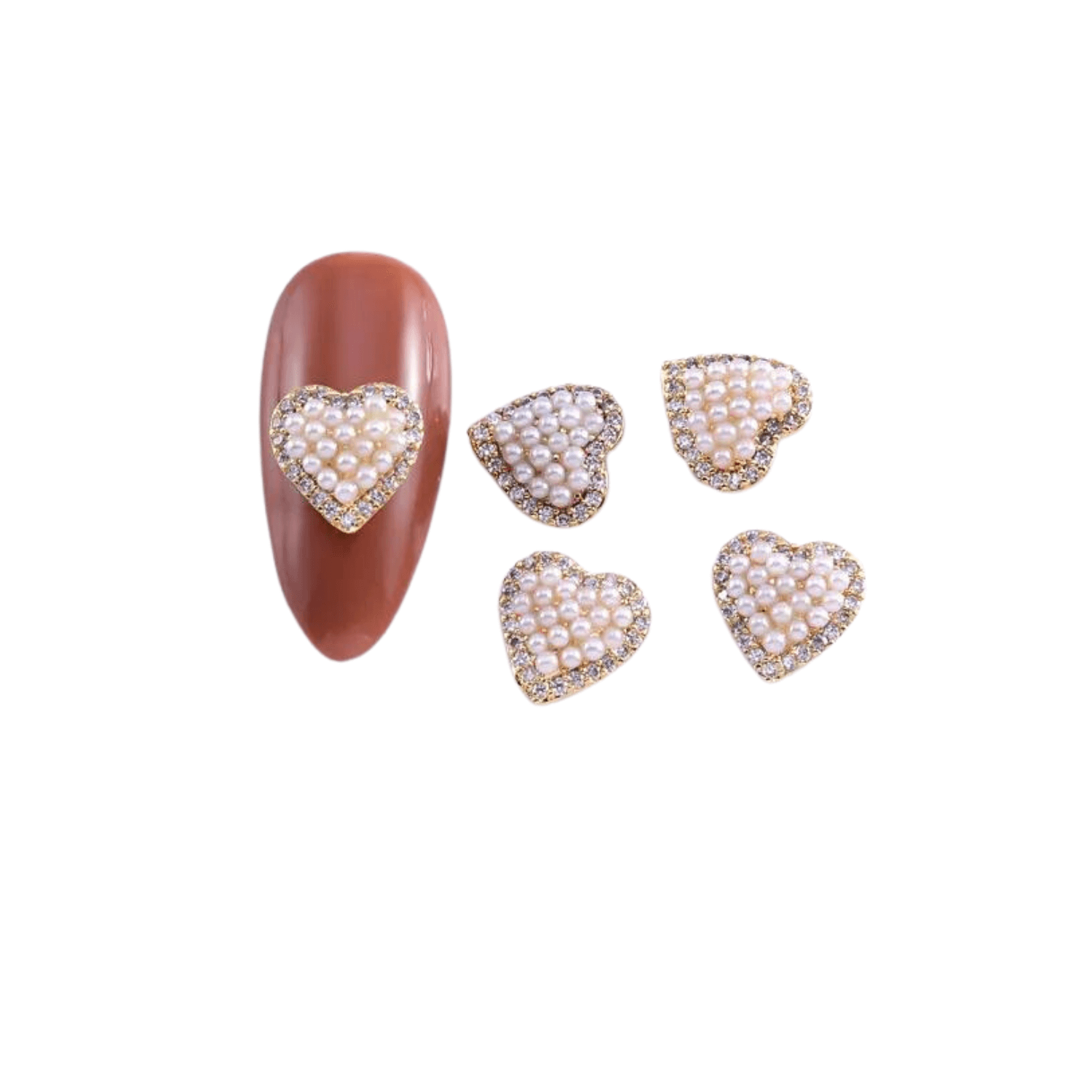 Nail Charm Diamond Heart Full Pearl 2 pcs/bag Beyond Beauty Page