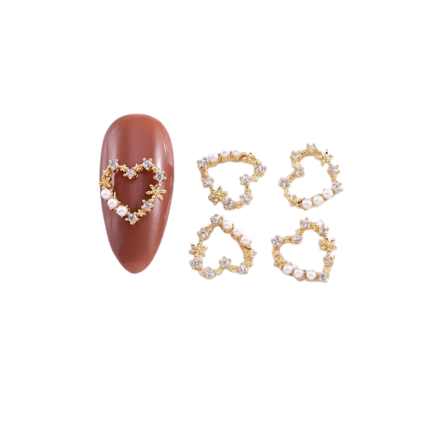 Nail Charm Diamond Heart Pearl 2 pcs/bag Beyond Beauty Page