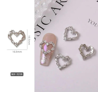 Nail Charm 3D Diamond Heart 1 pcs/bag Premier Nail Supply