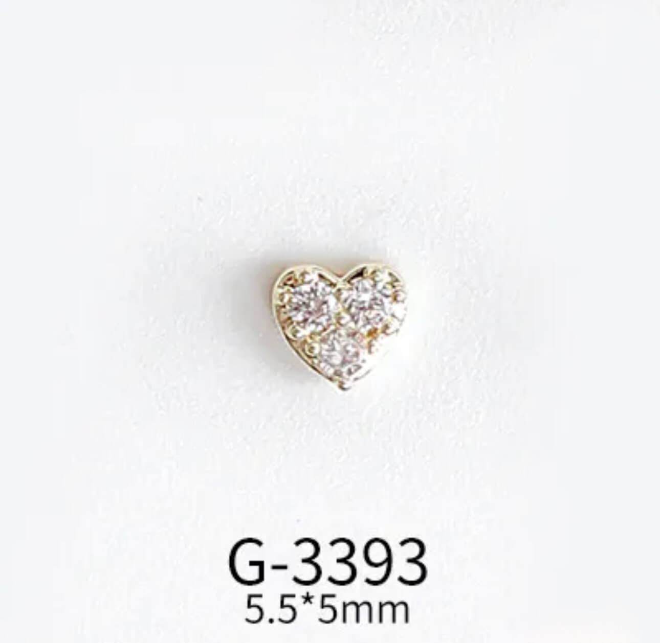 Nail Charm Mini Diamond Heart 2 pcs/bag Premier Nail Supply