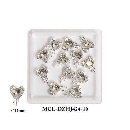 Nail Charm Rhinestone Heart 12pcs/bag Premier Nail Supply