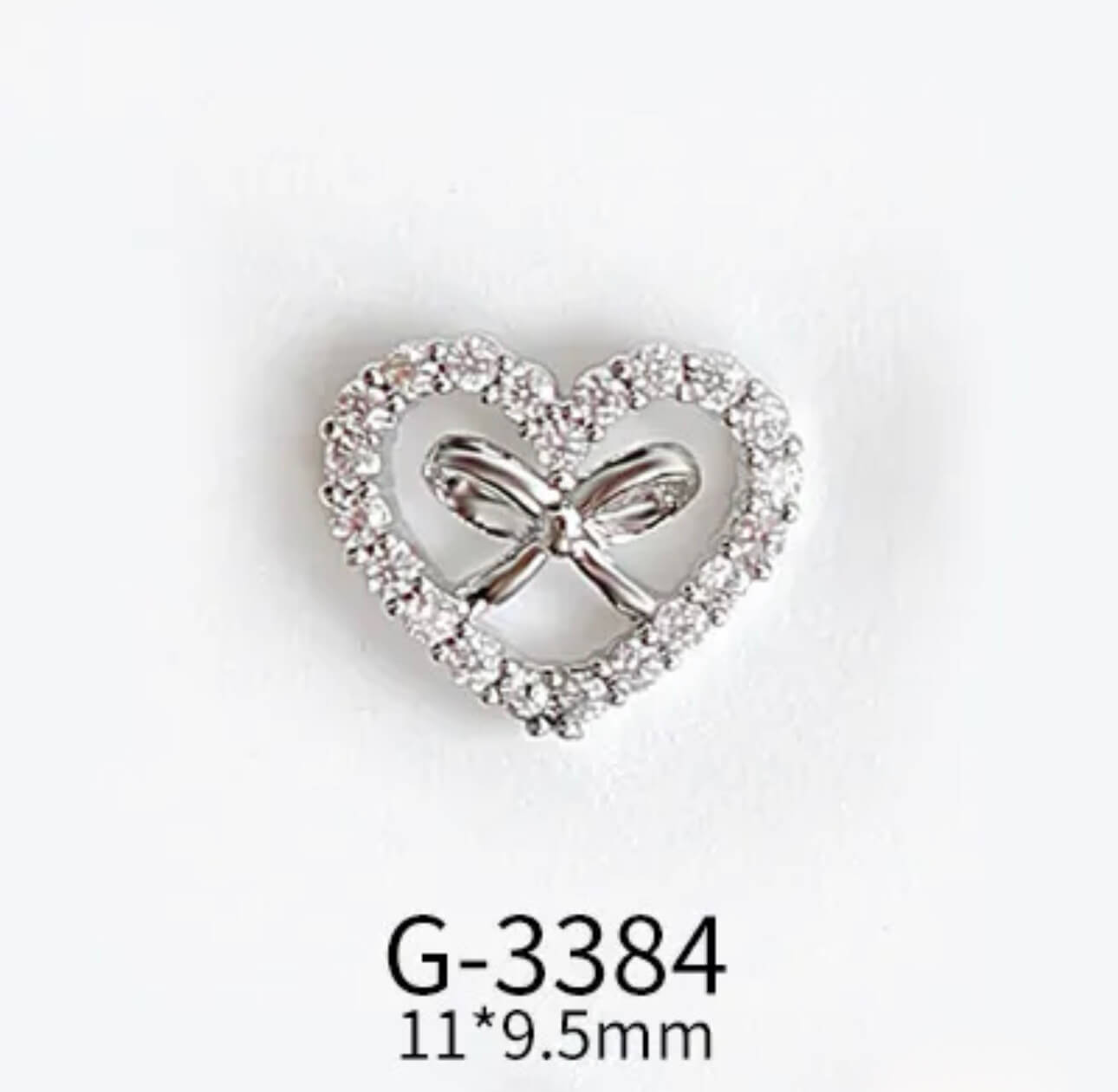 Nail Charm 3D Dimond Heart with Bow 2 pcs/bag Beyond Beauty Page