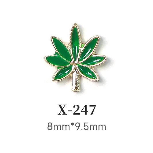 Nail Charm 3D Green Leaves 2 pcs/bag Premier Nail Supply