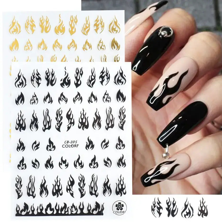 Nail Sticker Red Fire JO1073 Premier Nail Supply