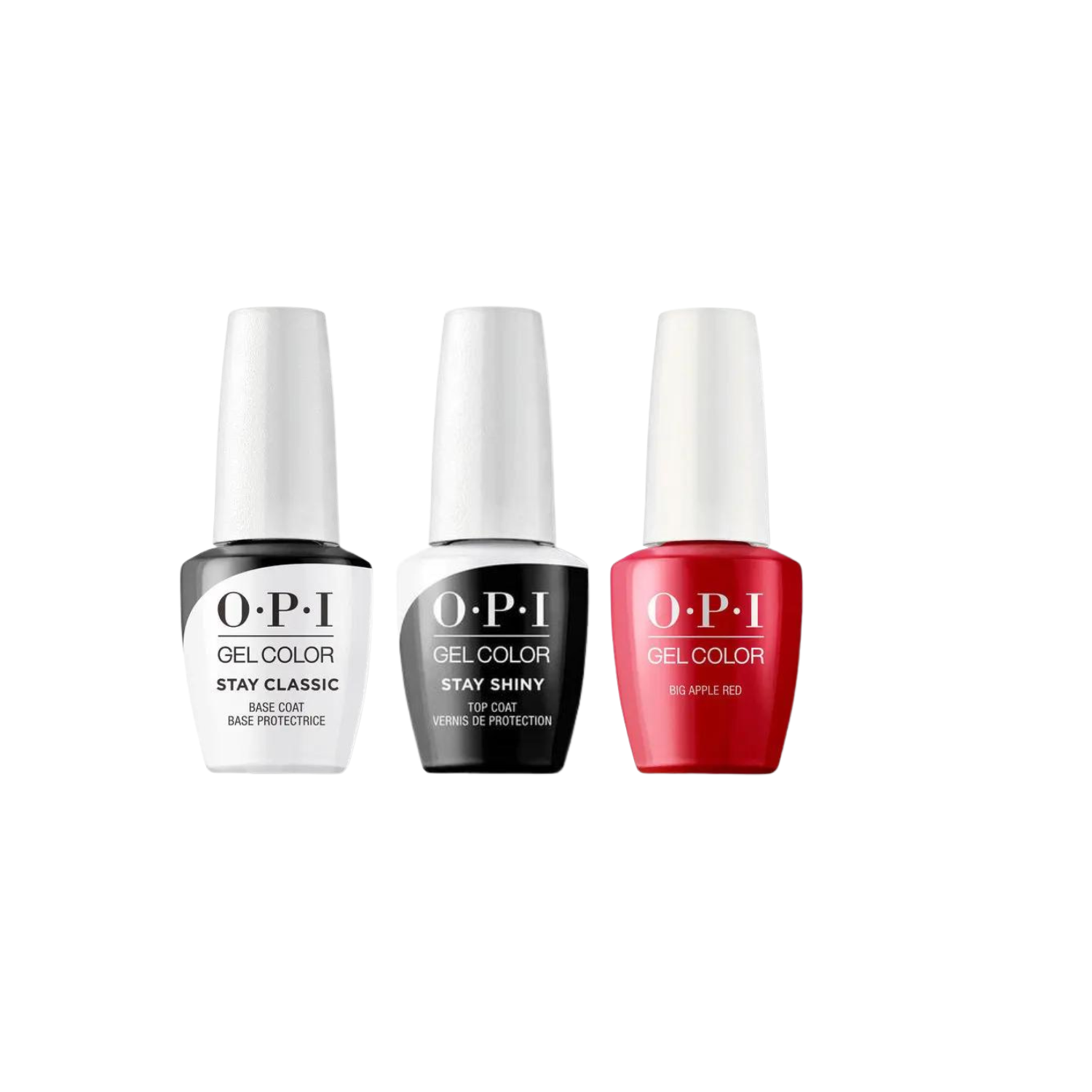 OPI Gelcolor - Stay Classic Base, Shiny Topcoat & Big Apple Red Combo OPI