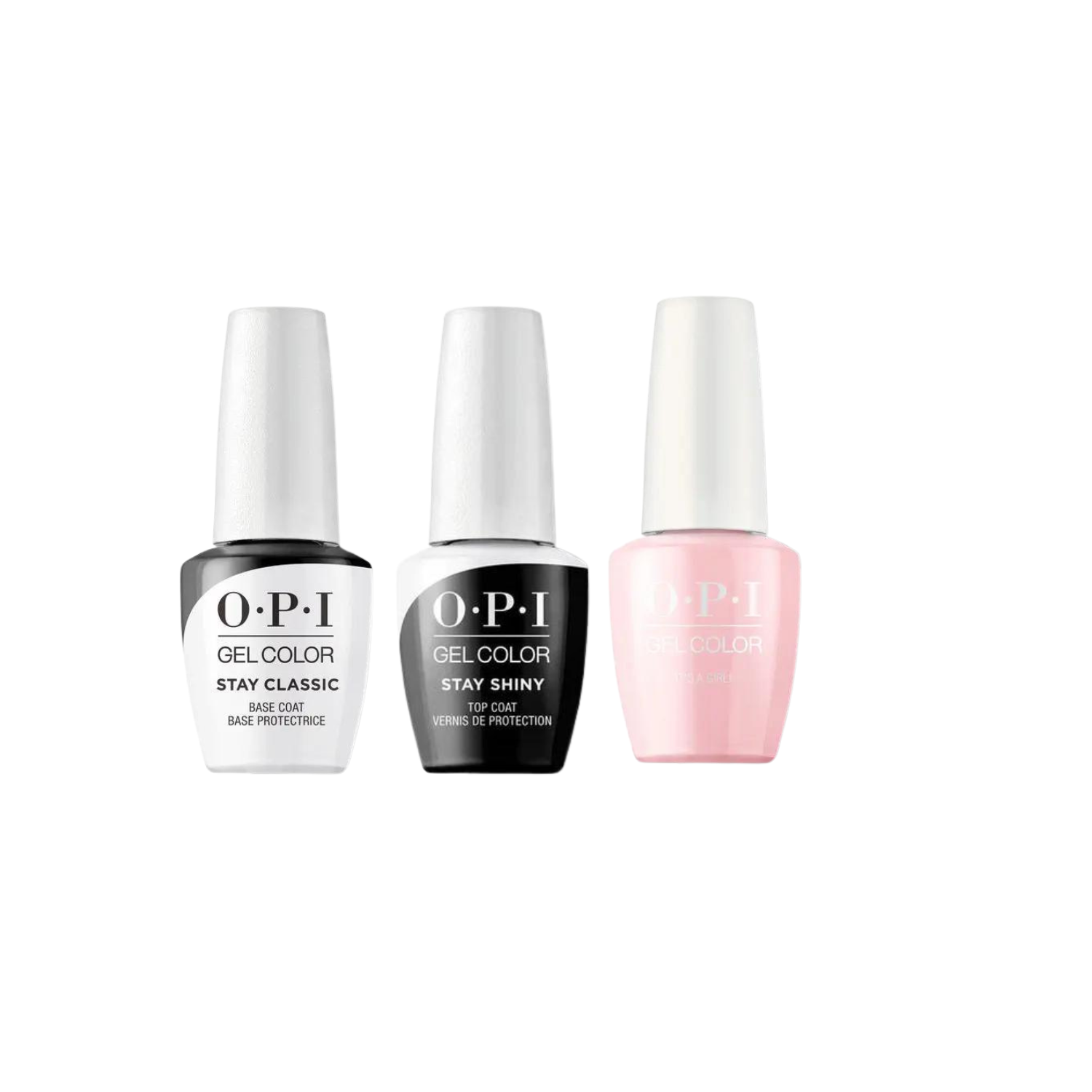 OPI GelColor Combo - Stay Classic Base, Shiny Top & It's A Girl! OPI