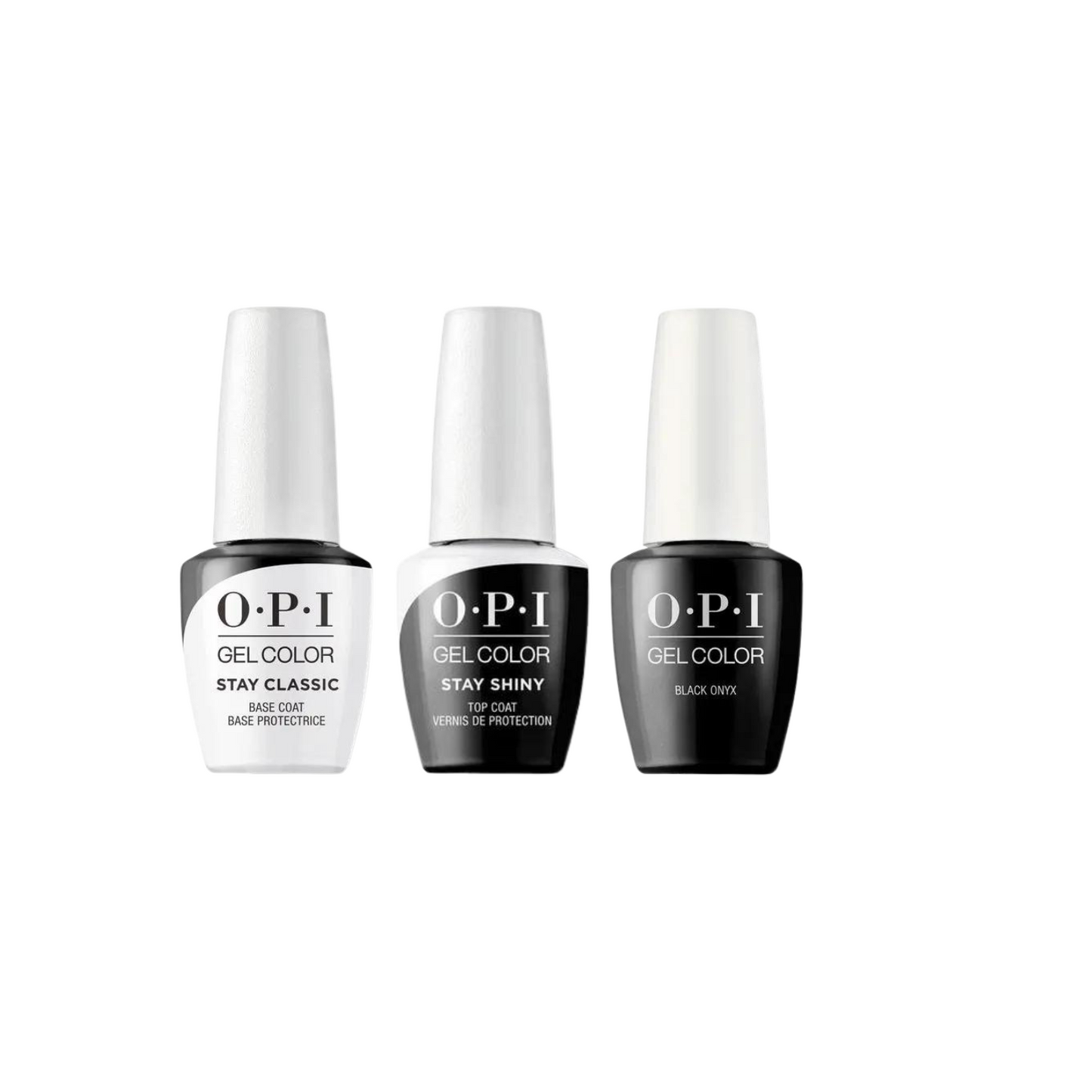 OPI Gelcolor Combo - Stay Classic Base, Shiny Topcoat & - Black Onyx OPI