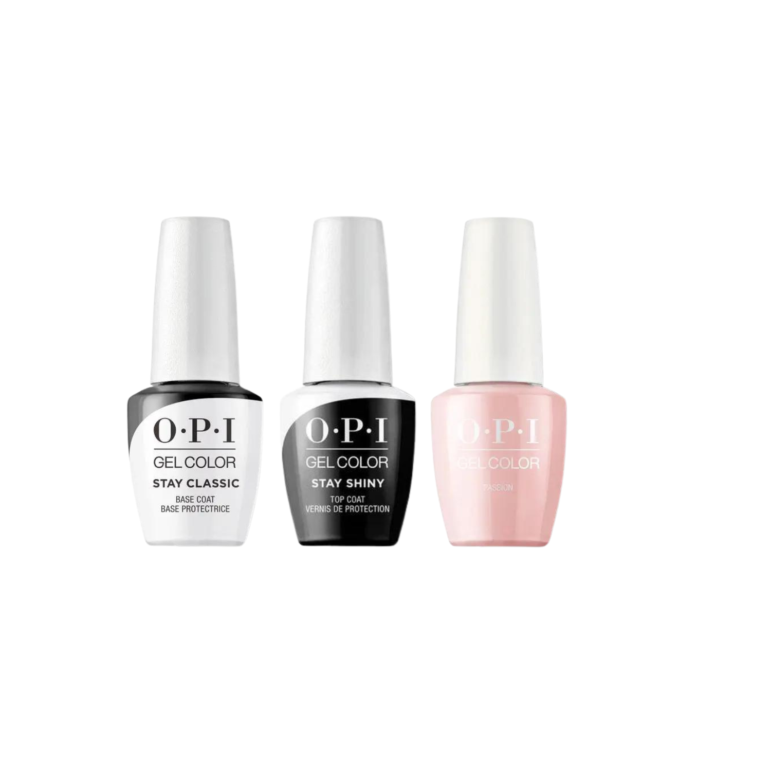 OPI Gelcolor Combo - Stay Classic Base, Shiny Topcoat & Passion OPI