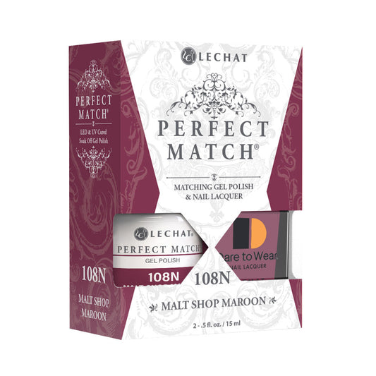 LeChat Perfect Match Gel Nail Polish - Malt Shop Marron 0.5 oz - #PMS108N LeChat