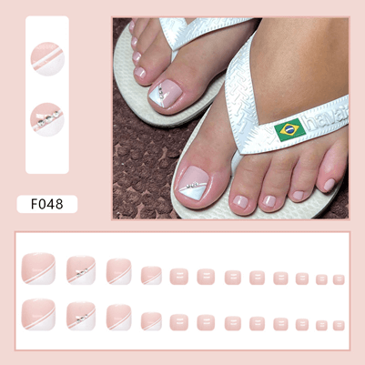 Press On Nail On Pedicure BlissfulBling F048 Beyond Beauty Page