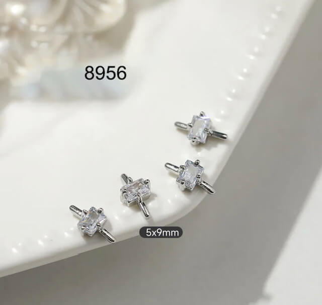 Nail Charm 3D Ring Zircon 2 pcs/bag Premier Nail Supply