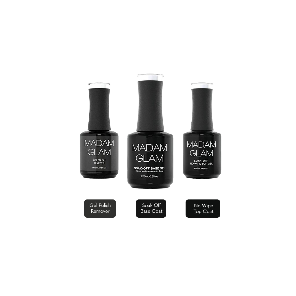 "Base Coat, Top Coat & Remover" Bundle Madam Glam