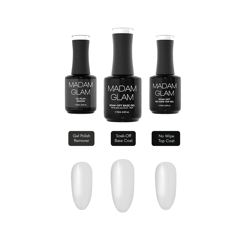 "Base Coat, Top Coat & Remover" Bundle Madam Glam