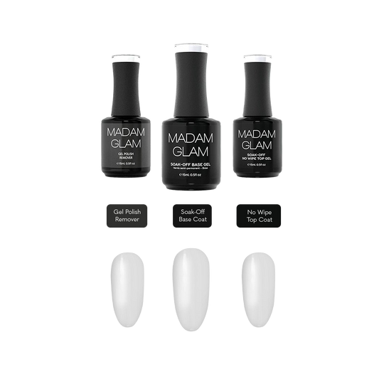 "Base Coat, Top Coat & Remover" Bundle Madam Glam