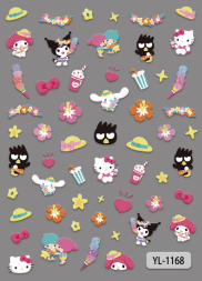 Nail Sticker Hello Kitty and Kurumi #YL1168 Premier Nail Supply
