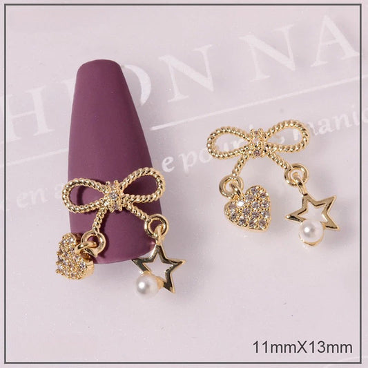 Nail Charm Bow Star with Heart #56694 Premier Nail Supply