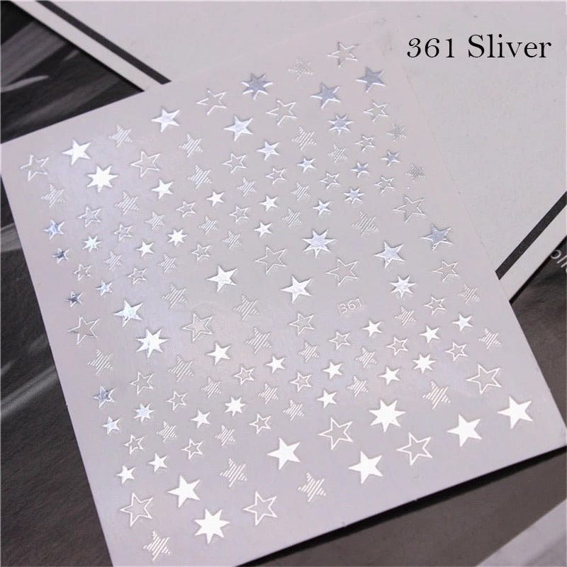 Nail Sticker Star Silver Premier Nail Supply