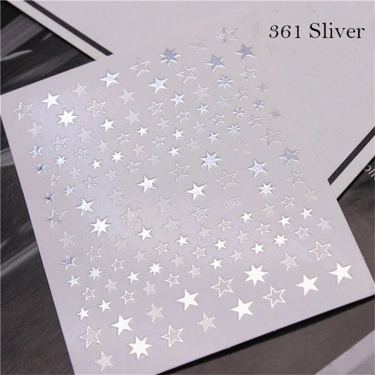 Nail Sticker Star Silver Premier Nail Supply