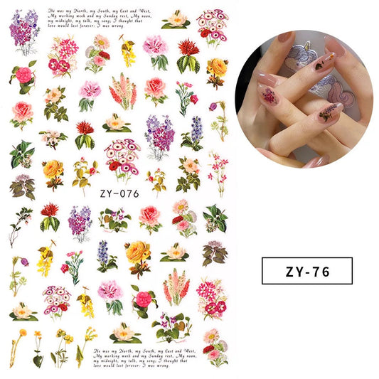 Nail Sticker Spring Flowers ZY076 Premier Nail Supply