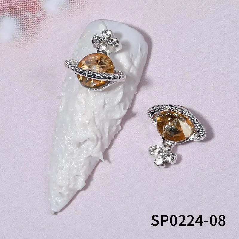 Planet 3D Rhinestone Nail Charm Decoration 6pcs Premier Nail Supply