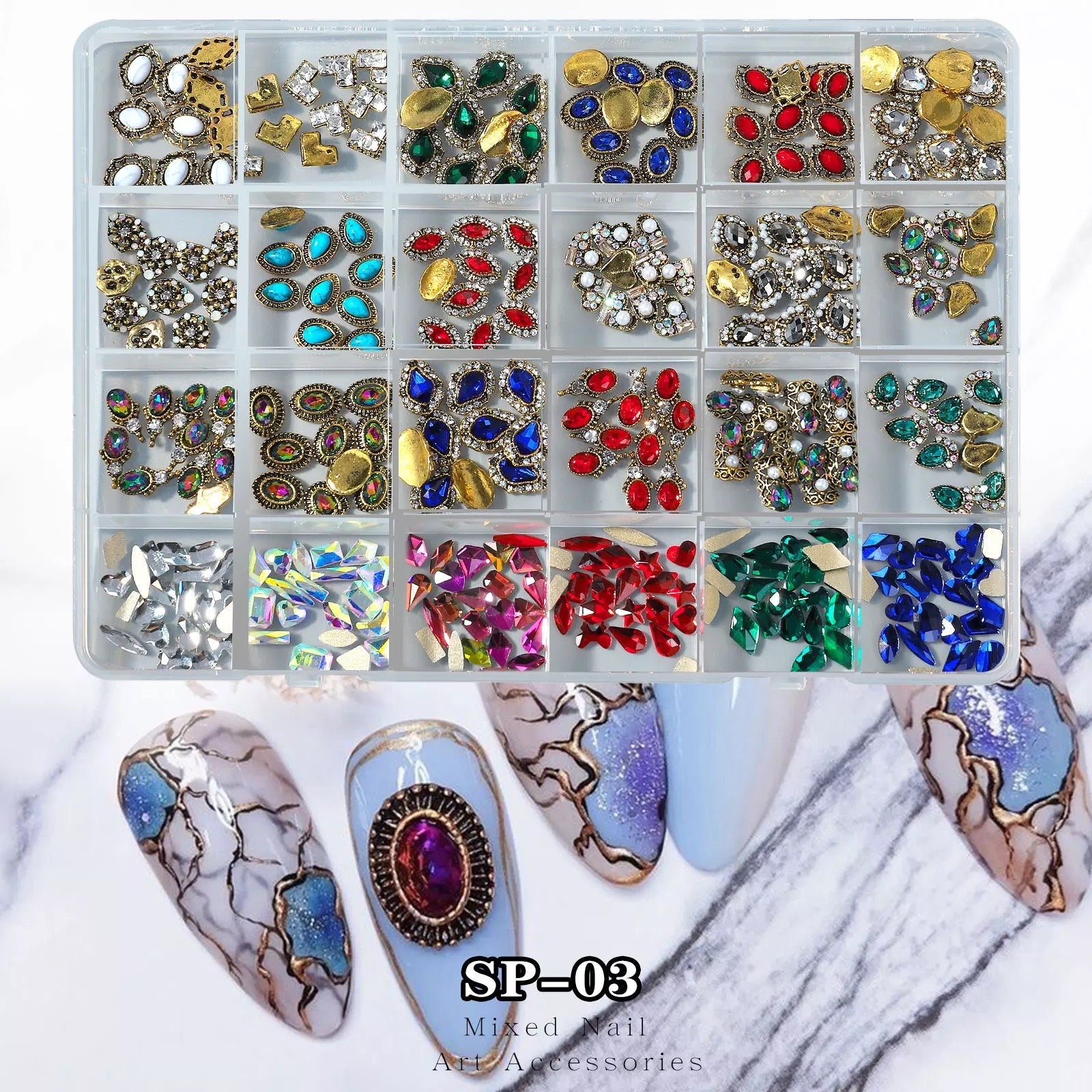 Nail Rhinestone Diamond Nail Charm Mix Styles #43606 Premier Nail Supply