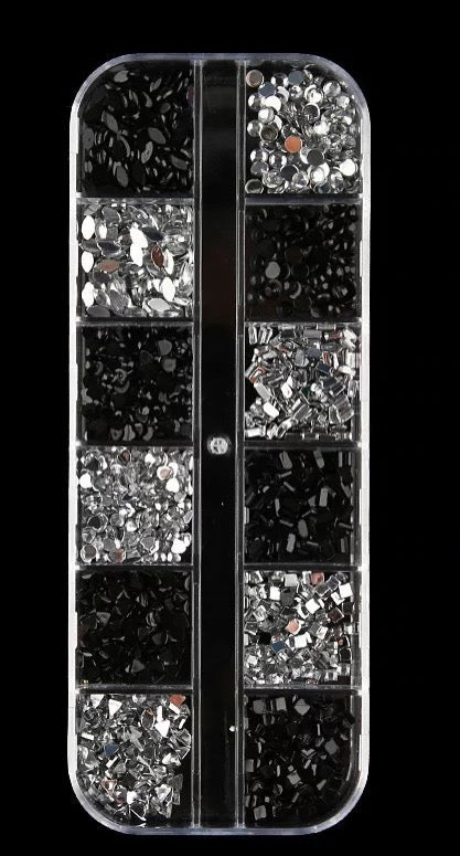 Nail Rhinestones Black and White - #96694 Premier Nail Supply