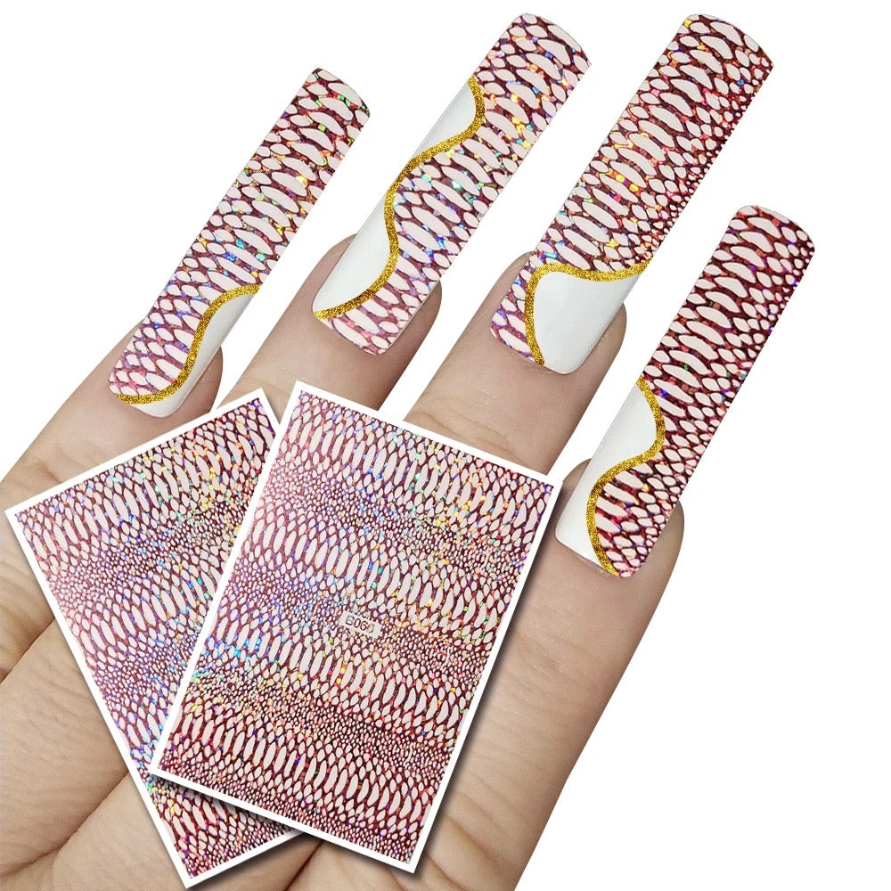 Nail Sticker Snakeskin Laser Rose Gold B066 Premier Nail Supply