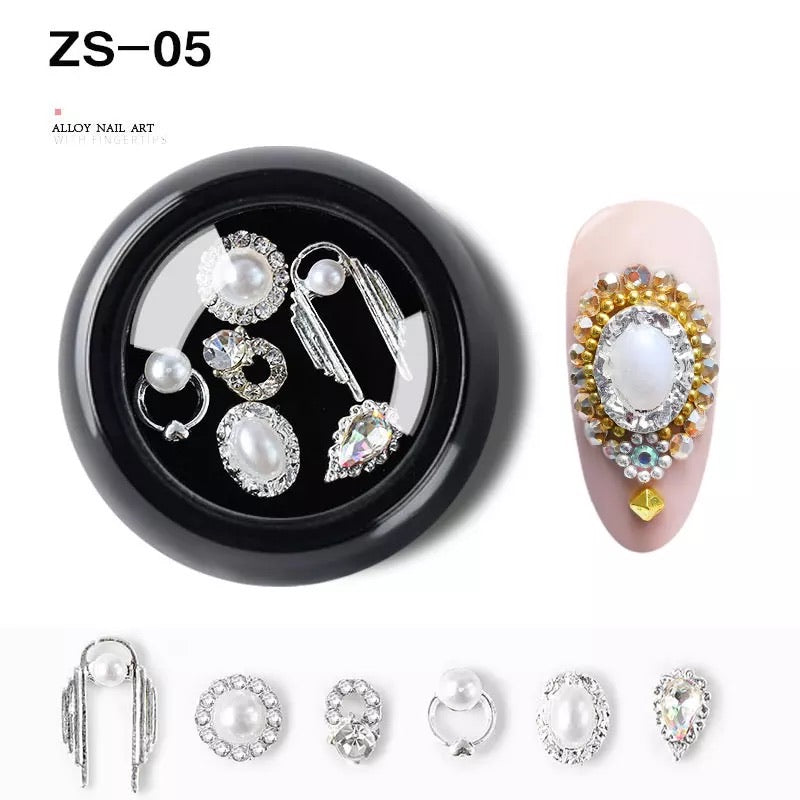 Nail Charm Alloy Luxury Diamonds Crystal 6pcs Mix ZS-05 Premier Nail Supply