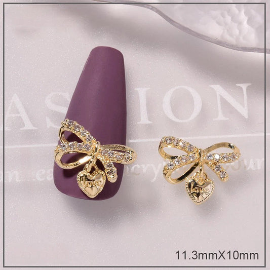 Nail Charm Diamonds Bow with Heart - #71990 Beyond Beauty Page