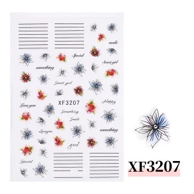 Nail Sticker Flower XF3207 Premier Nail Supply