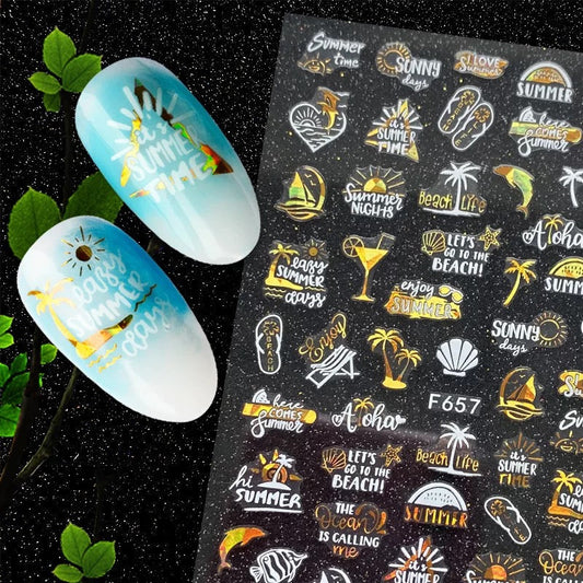 Nail Sticker Summer ALOHA F657 Premier Nail Supply