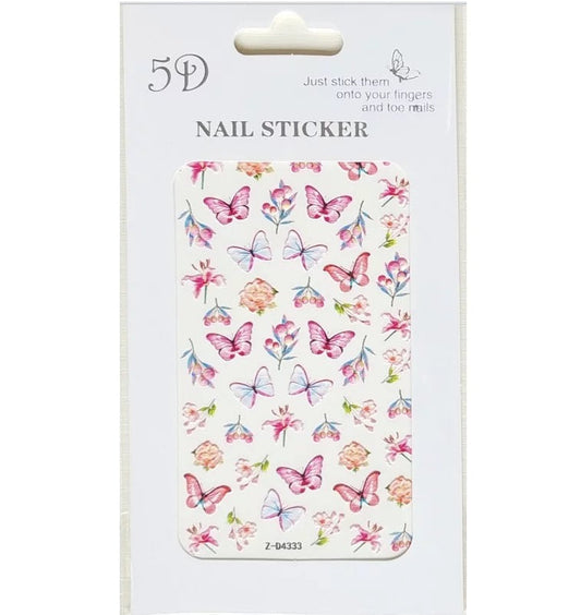Nail Sticker Beautiful Spring Butterfly 5D - ZD4333 Premier Nail Supply
