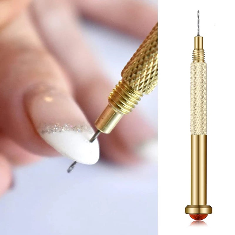 Nail Drill Gold Hand Drills for Jewelry Rings for Nail Tips Premier Nail Supply