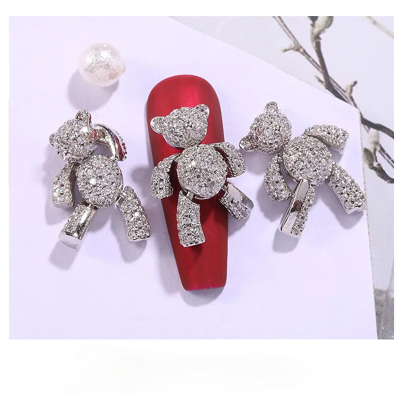 Diamond Bear Nail Charm 2 pcs/jar Premier Nail Supply