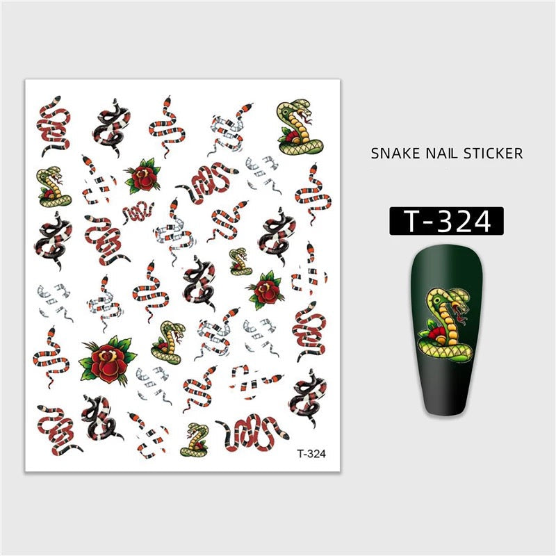 Nail Sticker Red Snake T324 Premier Nail Supply