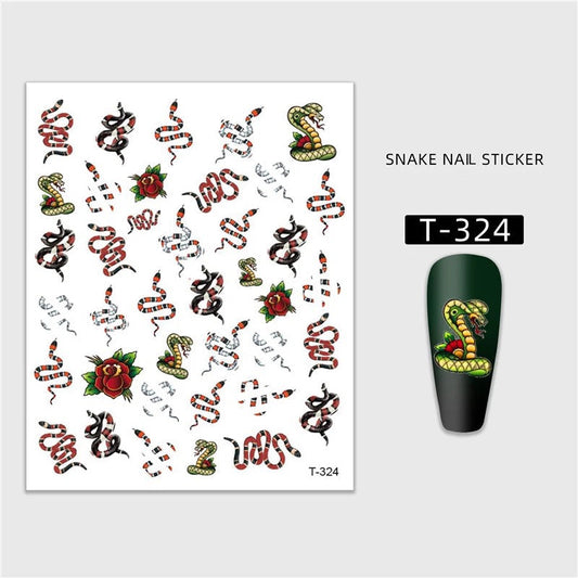 Nail Sticker Red Snake T324 Premier Nail Supply