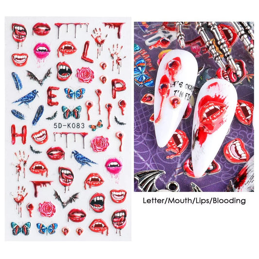 Nail Sticker Bloody Lips 5D-K083 Premier Nail Supply