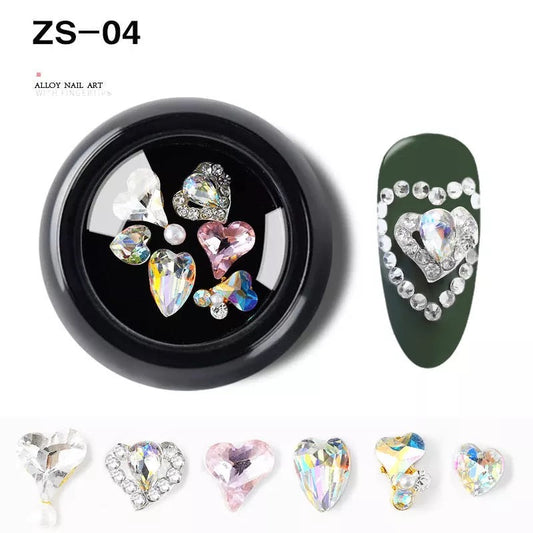 Nail Charm Alloy Luxury Diamonds Crystal 6pcs Mix ZS-04 Premier Nail Supply