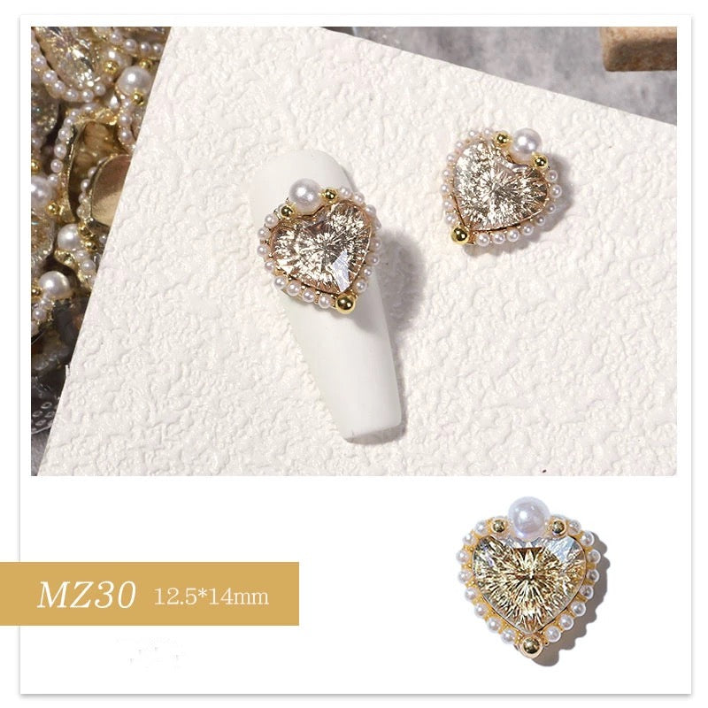 Nail Charm Diamond Heart Peals Cover MZ30 Premier Nail Supply