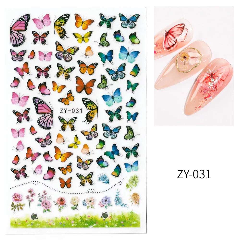 Nail Sticker Flower & Butterfly ZY031 Premier Nail Supply
