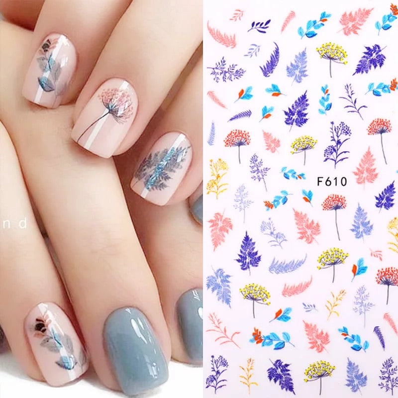 Nail Sticker Wild Leaves F610 Premier Nail Supply