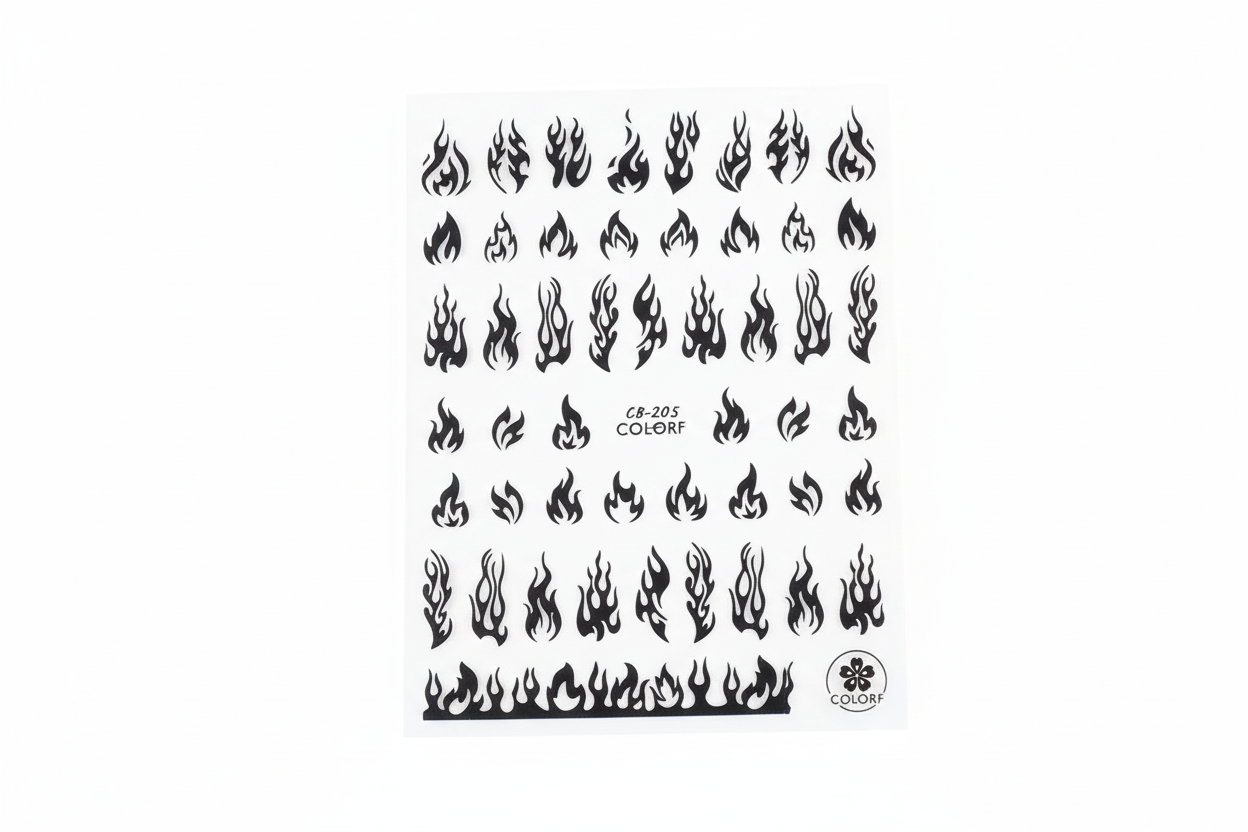 Nail Sticker Hot Black Fires CB205 Beyond Beauty Page