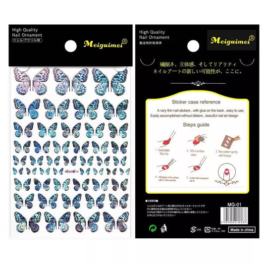 Nail Sticker Blue Holographic Butterfly - MG200701-15 Premier Nail Supply