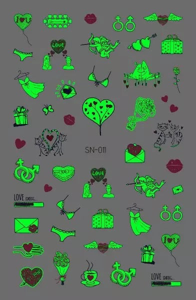 Nail Sticker Valentine SN011 Premier Nail Supply