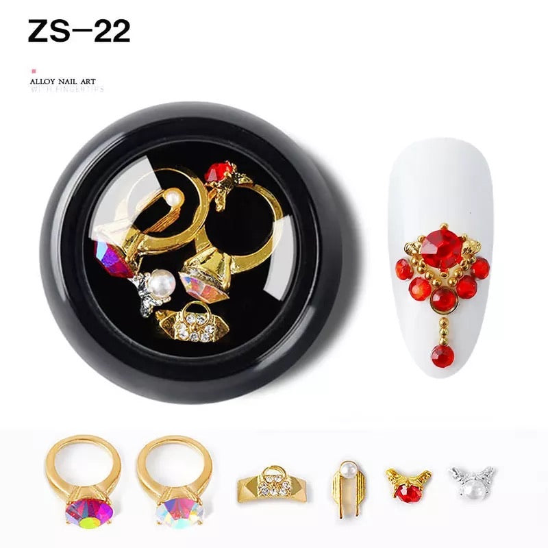 Nail Charm Alloy Luxury Diamonds Crystal 6pcs Mix ZS-22 Premier Nail Supply