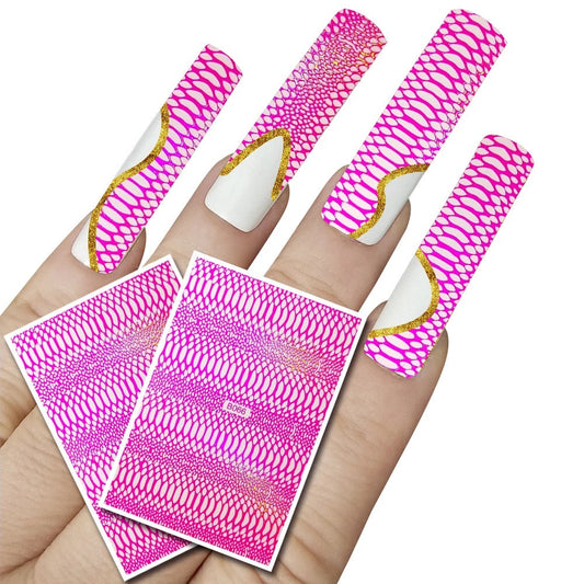 Nail Sticker Snakeskin Laser Pink B066 Premier Nail Supply